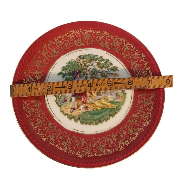 Winterling Bavaria Germany Courting Couple Plate With Gold Accents Set of 3 - Picture 8 of 8